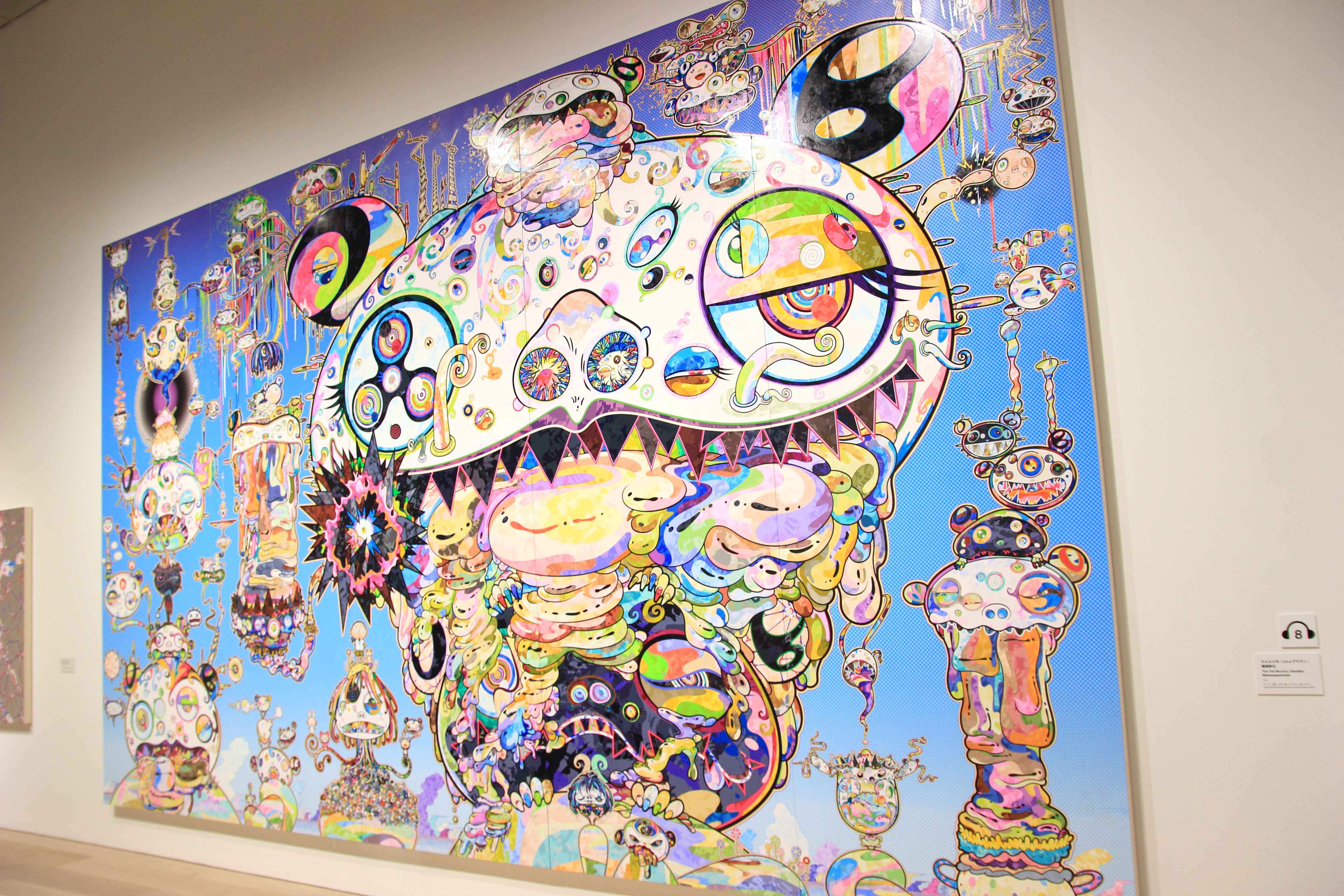 台湾花蓮の洪水被害寄付 村上隆羅漢圖　4人の羅漢の中に4つの目を持つ者がいる 台湾花蓮の洪水被害寄付 村上隆羅漢圖 4人の羅漢の中