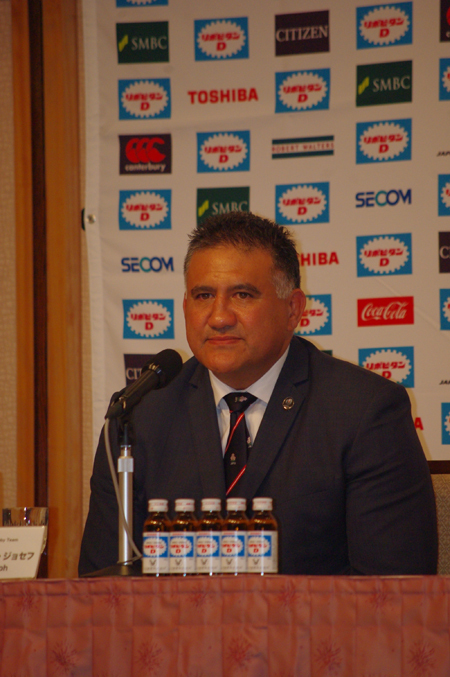 9月の日本代表ヘッドコーチ就任記者会見に出席したジェイミー・ジョセフ