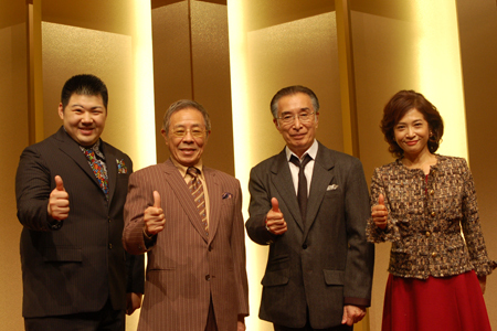 左から、大江裕、北島三郎、林与一、中田喜子
