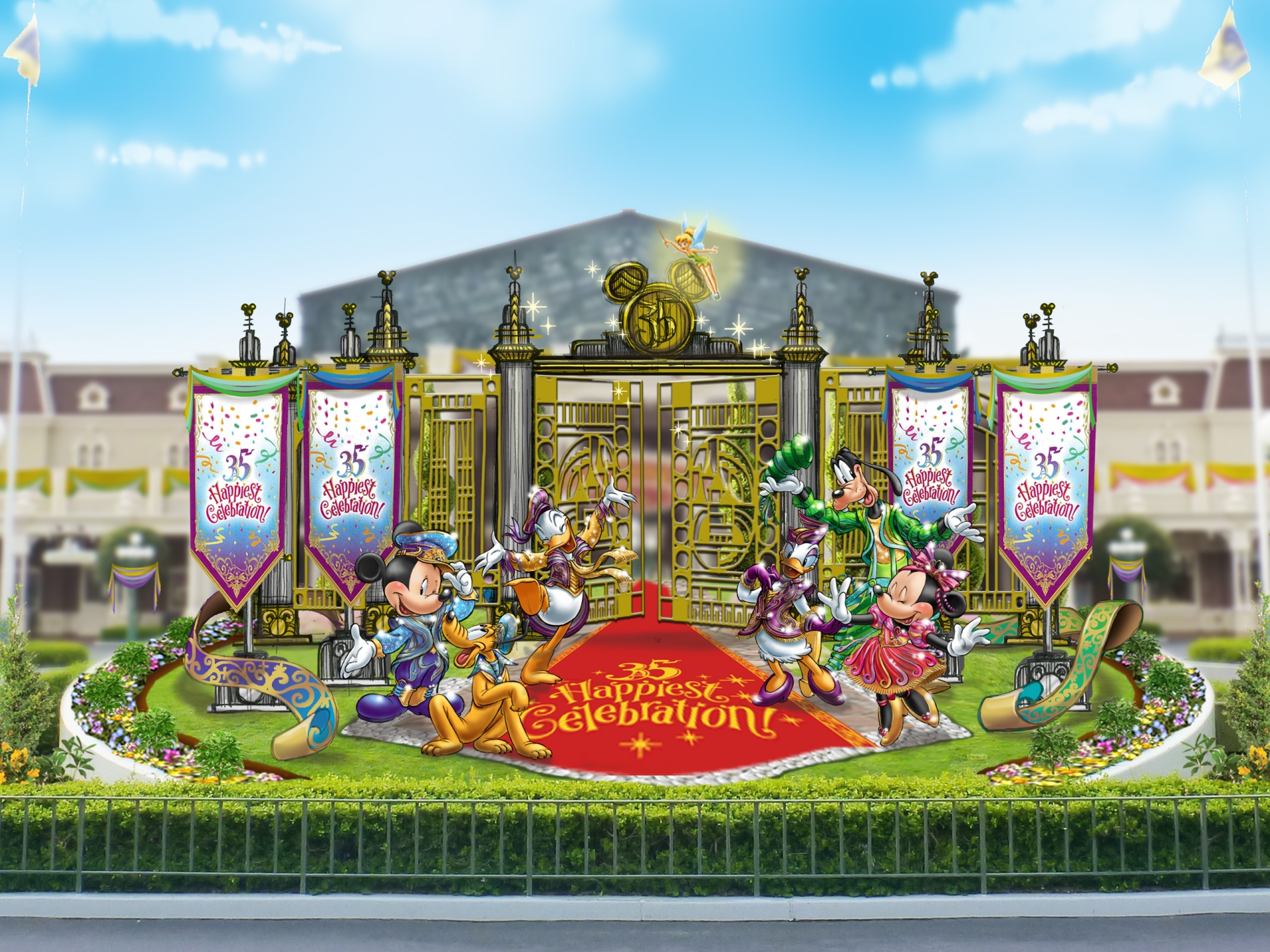 Tdr35周年 ミッキーの懐かしコスチュームも続々 アニバーサリーイヤーにミッキー像が35体登場 大きな顔のパンも 写真 1 60 ディズニー特集 ウレぴあ総研