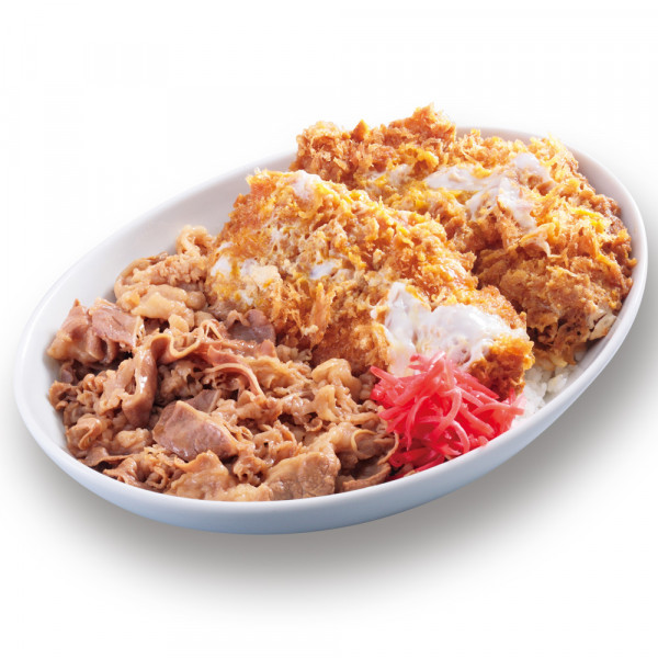 大食い歓喜 かつやに超ガッツリ 牛丼 カツ丼 爆誕 特盛はロース2枚使用 うまい肉