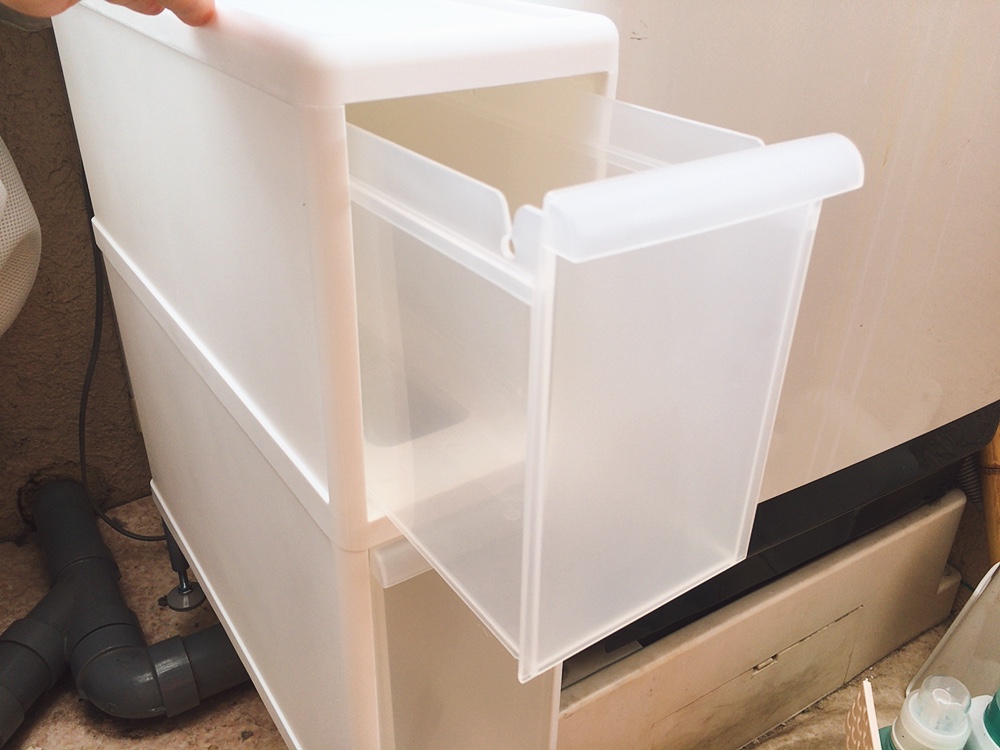 ニトリの すき間収納ラック が省スペースなのに大容量 洗濯機周りのカオス が数分で激変 写真 4 11 ハピママ