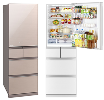 三菱冷蔵庫「置けるスマート大容量」シリーズ、幅60cmでスリムながら
